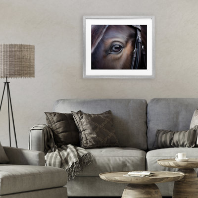 Equine Gaze Close Up Framed Print Under Glass, design by Seven Trees Design