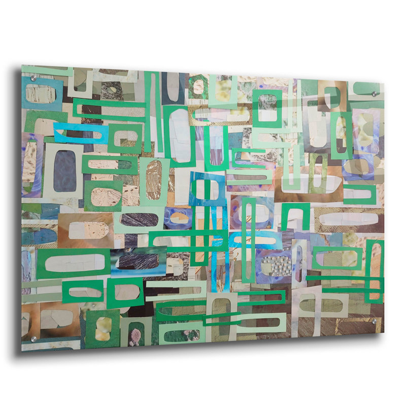 Art mural en verre épique «Yucatan Mayan Village 4» par Coco Good, H 24 po x l 36 po