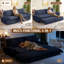Canapé-lit convertible grand 73,2 po, causeuse escamotable 3 en 1, canapé-lit multifonctionnel en velours pour le salon - bleu-1356285963