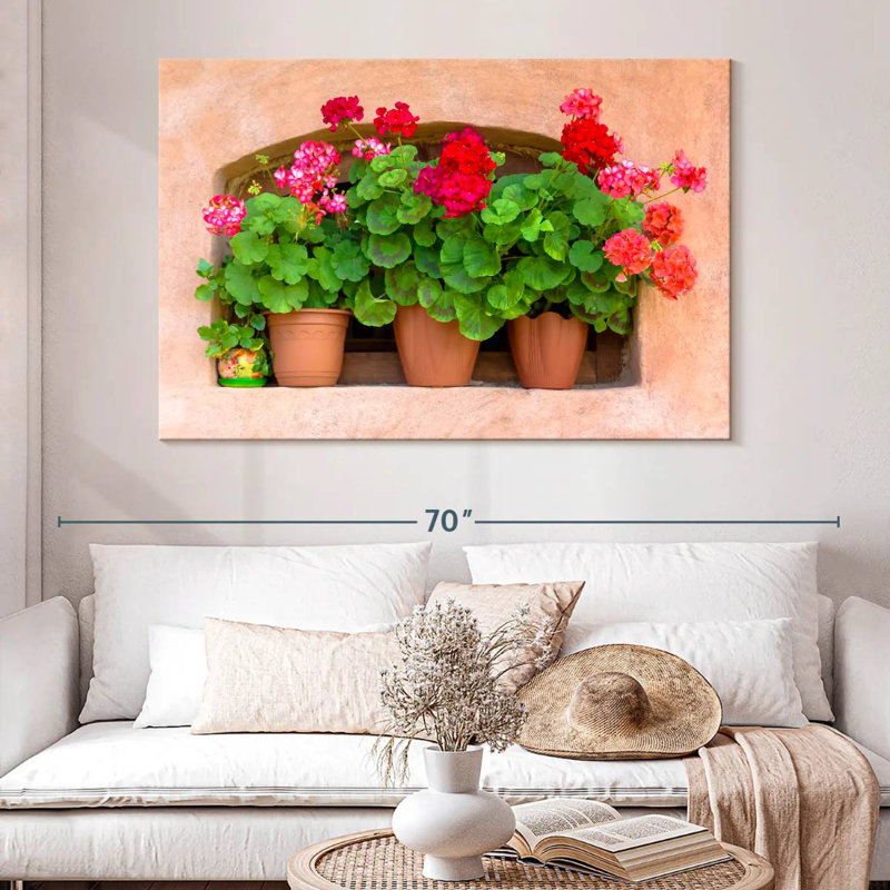 Geraniums en pot Harnek, H 34 po x l 51 po
