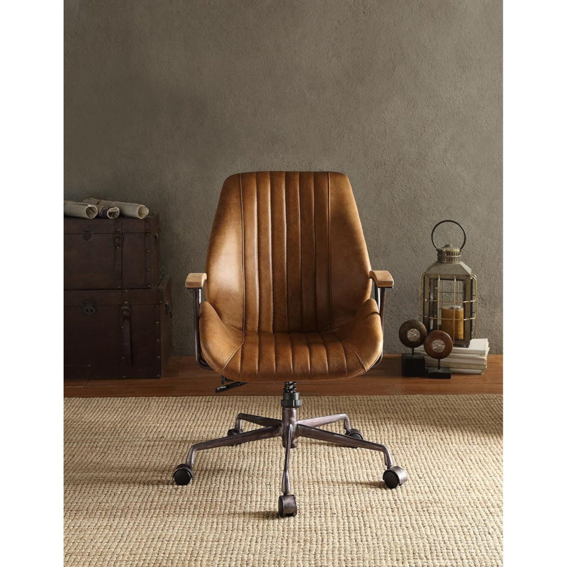 Hamilton Office Chair In Top Grain Leather, Brown