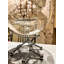Globe transparent illuminé avec ornement de voilier et support en métal - Décoration de bureau moderne pour bureau, bibliothèque et maison 7,9 x 7,9 x 11,8 pouces