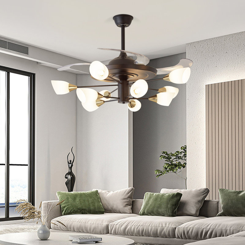 Ventilateur de plafond avec ensemble d'éclairage Karolos, 40.94"