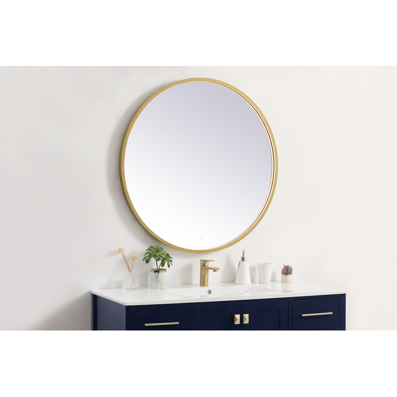 Miroir de salle de bain Pickard, 36 po x 36 po, Laiton