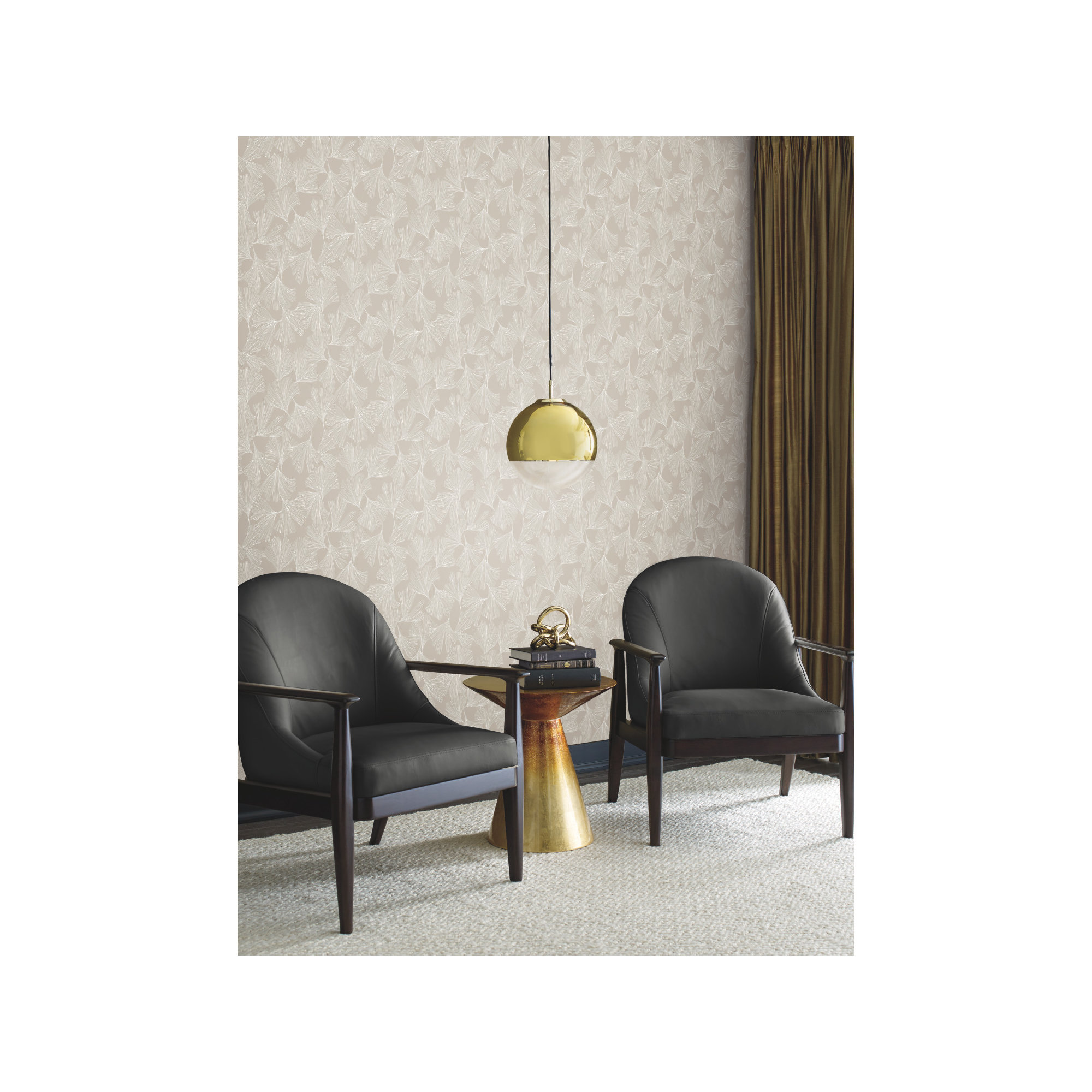 Almerton Modern Floral Wallpaper, Silver