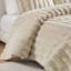 Édredon très grand en fausse fourrure taupe très grand, cordon côtelé - surface texturée, envers en velours ultra doux, approuvé