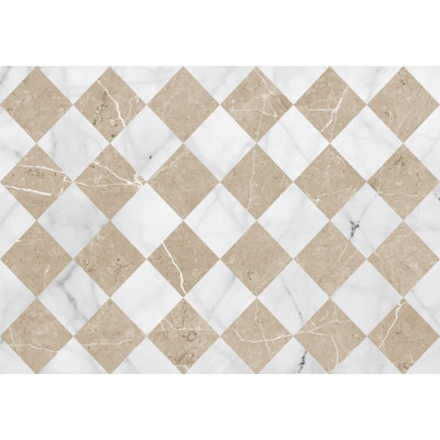 Rewerts Geometric Vinyl Machine Printed Area Rug