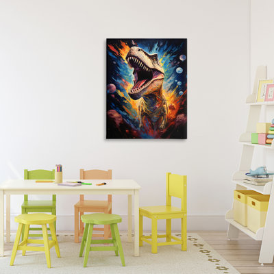 Toile de dinosaure avec planètes, design by Creative Studio