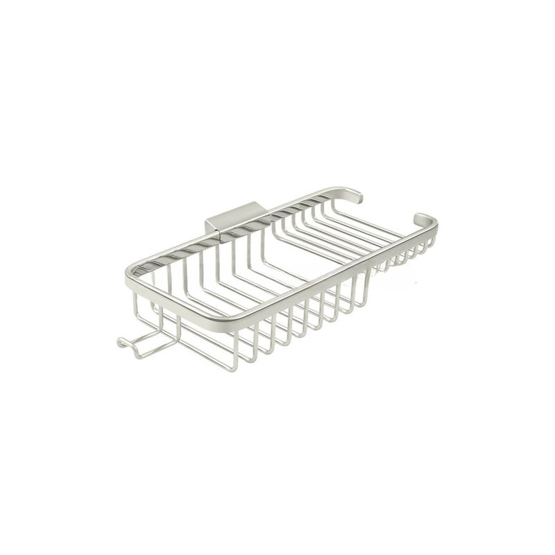 Deltana WBR1051HU14 Wire Basket 10-3/8", Rectangular Deep & Shallow, With Hook in Polished Nickel, Polished Nickel