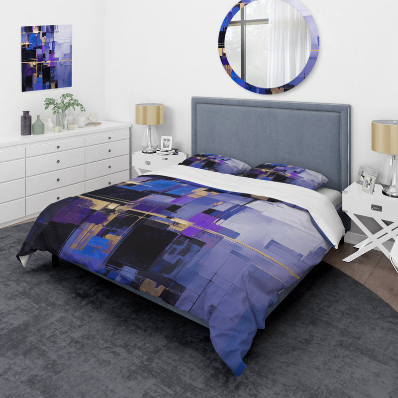Ensemble de housse de couette Contemporary Abstract, Housse de couette simple et deux taies décorative