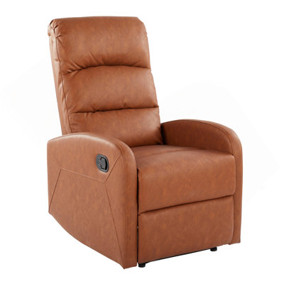 Dormi Contemporary Recliner Chair In Camel Faux Leather By Lumisource
