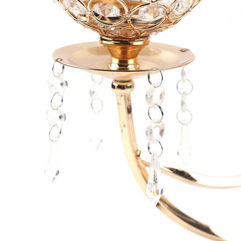 Crystal Three-head Candlestick Candelabra Holiday Decorations For Weddings and Banquets