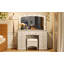 Meuble-lavabo luxueux avec 10 ampoules Hollywood, 3 modes d'éclairage couleur, une coiffeuse classique avec tabouret rembourré et 9 tiroirs de rangement pour la chambre à coucher, blanc