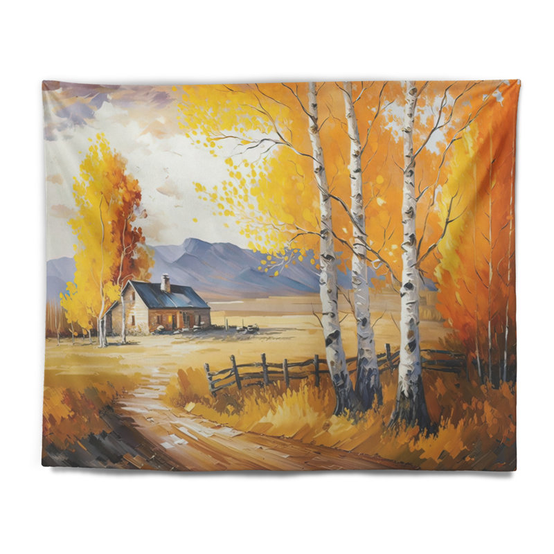 - Tapisserie murale paysage, H 32 po x l 39 po