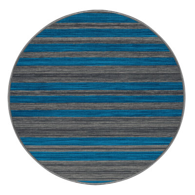 Tapis gris à rayures horizontales lavable à la machine