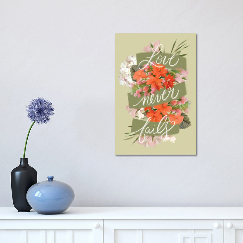 Love Never Fails 1 Piece Wrapped Canvas Wall Art, 45.72cm H x 30.48cm W x 1.905cm D