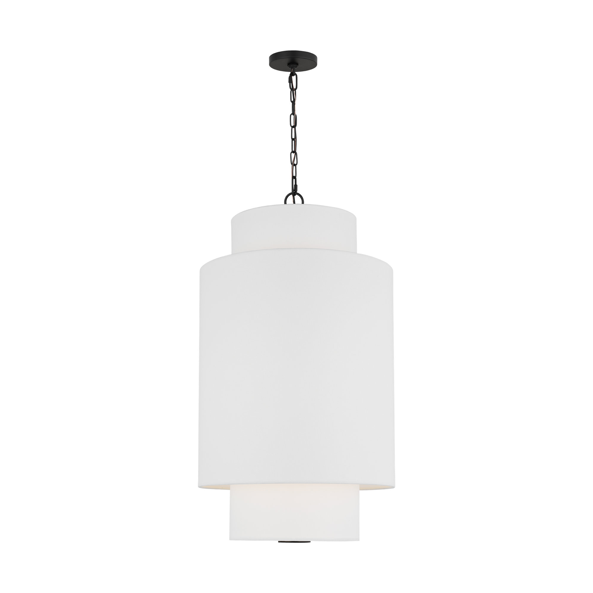 Linen Steel Dimmable Pendant, 1, 27.38" H x 15" W x 15" D, Midnight Black