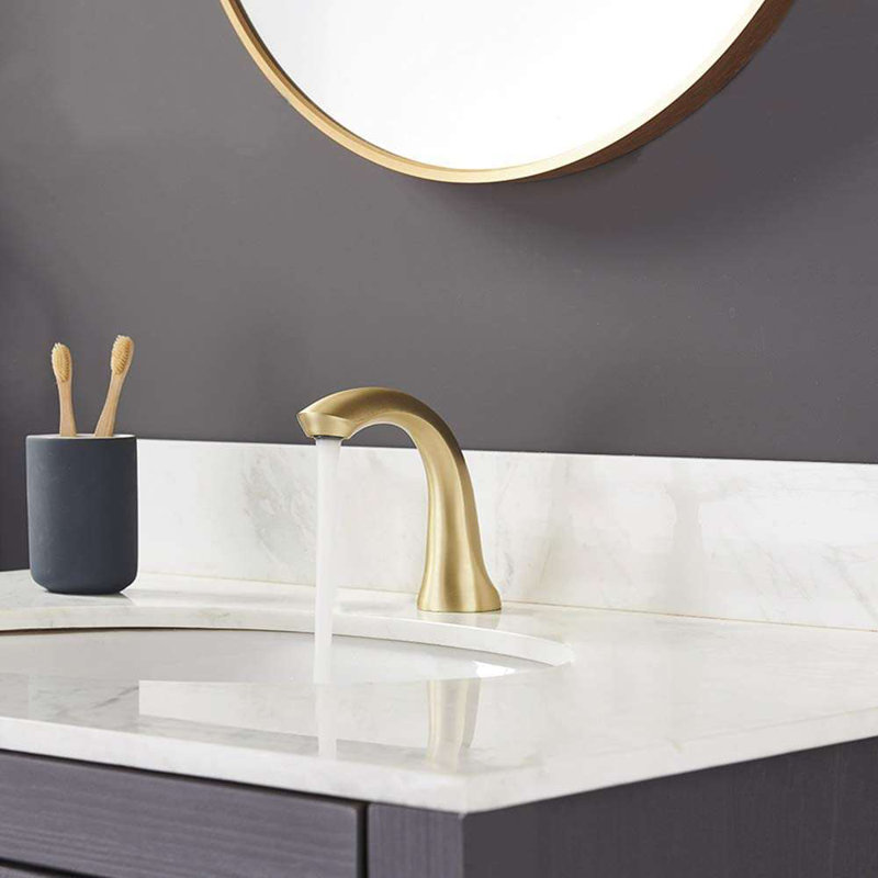 Commercial Brushed Gold Touchless Automatic Sensor Faucet by BathSelect