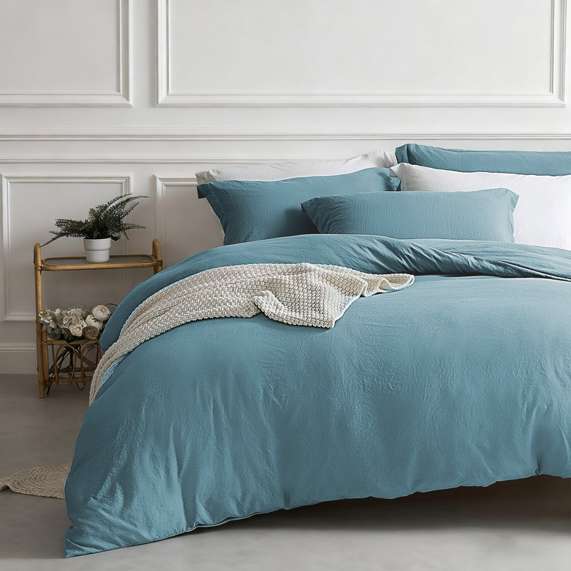 Solayne Home Essentials 3-Piece Duvet Cover Set – 100% Washed Microfiber, Super Soft, Wrinkle-Resistant & Durable
