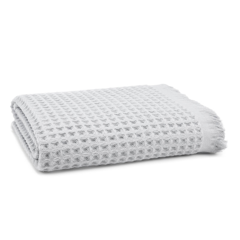 Serviette de bain en coton gaufré Lycia, Gris dauphin