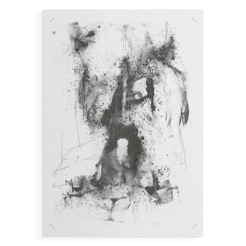 Graphite Abstract II - Impression sur toile seulement - NON-CADRE, H 60 po x l 40 po