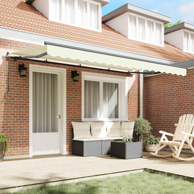 VidaXL 200cm D Fabric Cover Retractable Patio Awning