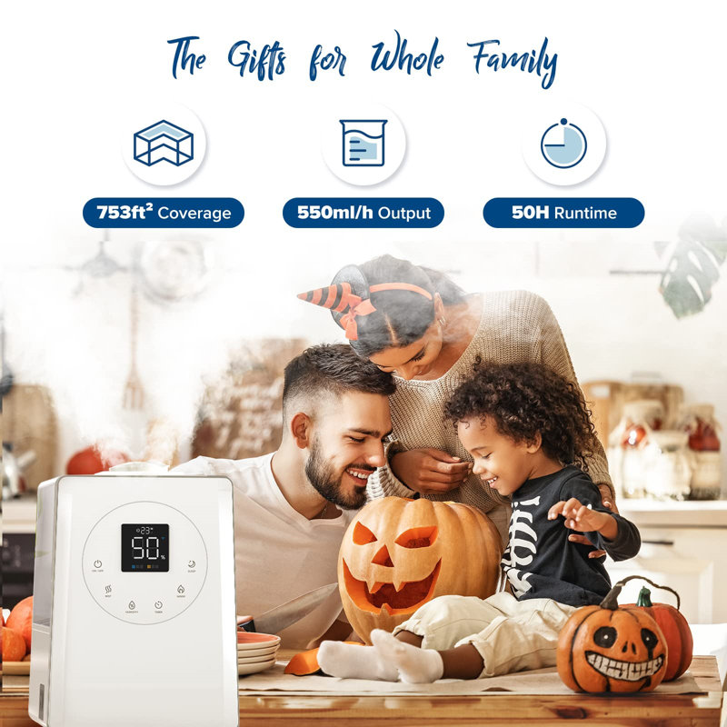 White Smart Warm and Cool Mist Humidifier with Voice Control