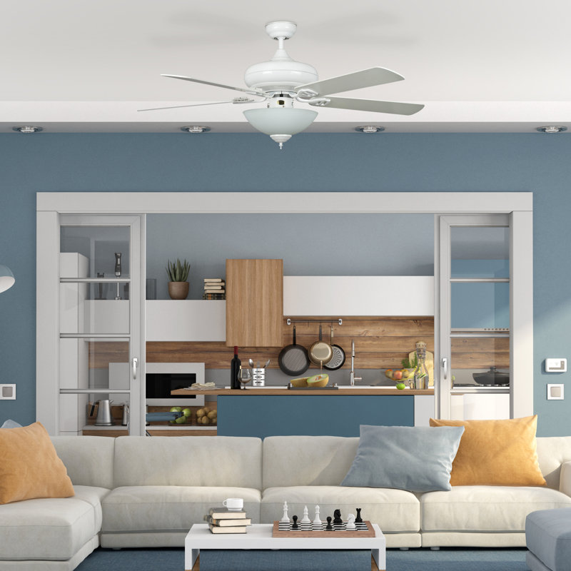 Lucette 52'' Ceiling Fan with Light Kit, White