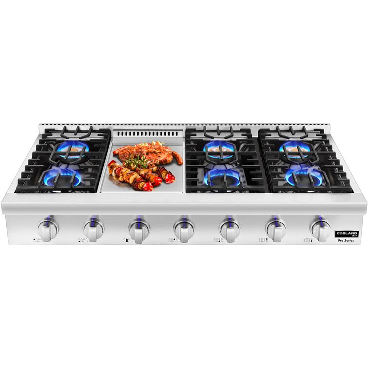 Gasland Chef 48'' Stainless Steel Natural Gas 6 Burner Cooktop and Griddle