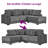 93.00 Small Size L-Shaped Sectional Sofa,Corduroy Couch with Reversible Chaise-2085054226