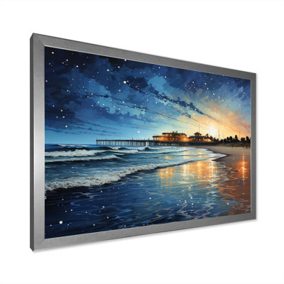 Singita Beach Pier Reflections Pointillism I