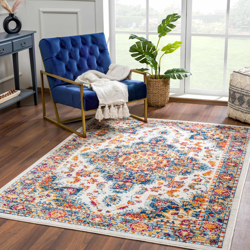 Tapis oriental ivoire Duncombe, Rectangle 7 pi 10 po x 10 pi 3 po