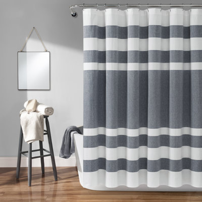 Cape Cod Stripe Cotton Striped Shower Curtain