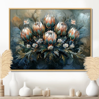 «Gray Winter Thistle Song Harmony I - Thistle», art encadré