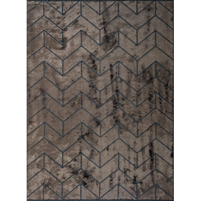 Rapture Brown/Taupe Chevron Luxury Area Rug