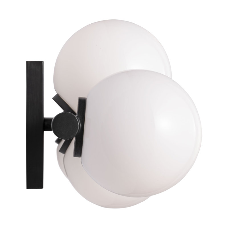 Sean Lavin Altair Bathroom Bedroom Wall Fixture With Milk Shade, Aged Iron, 6.5" H x 32" W x 5.25" D, 7 Lights