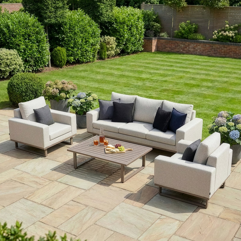 Carnmore 3 Seat Sofa Set Zinc, Brown, Latte