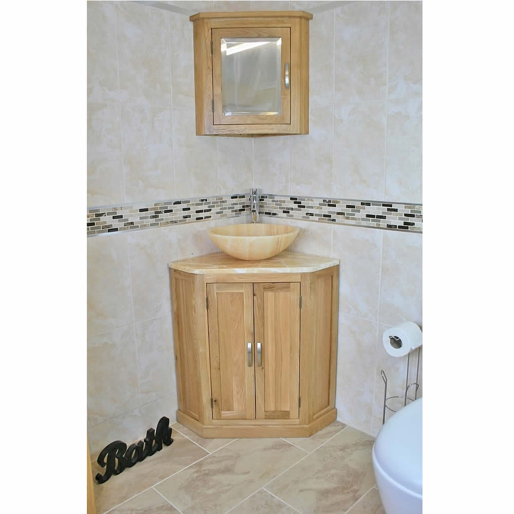 Delafield Solid Oak 550mm Free-Standing Vanity Unit
