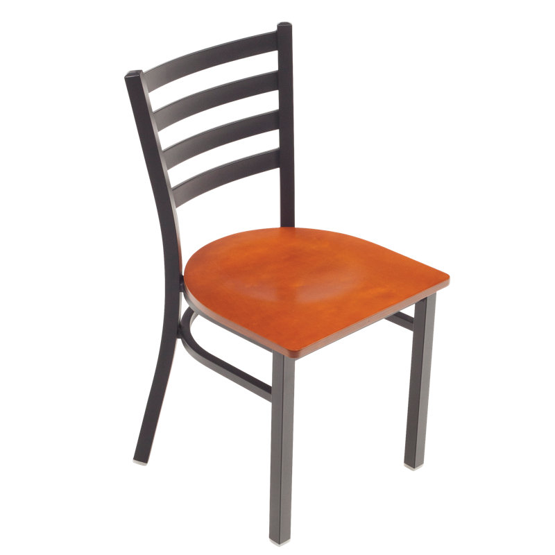 Café Chair - Seat Height 17.25"H, Gray/Orange