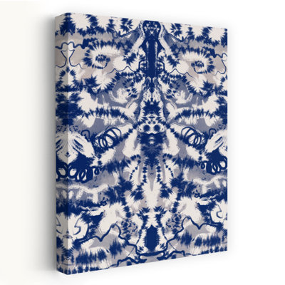 Bohemian Indigo Swirls Abstract Contemporary Modern Wall Art Print