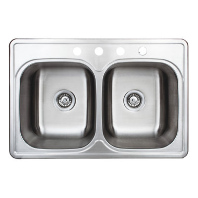33'' L Double Bowl Stainless Steel Kitchen Sink