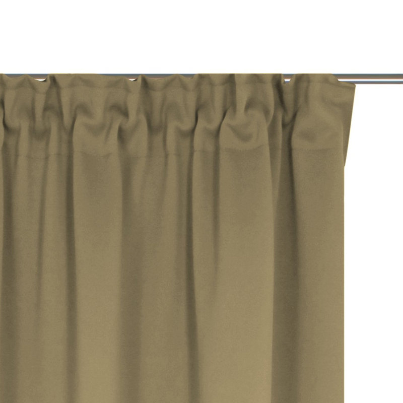 Polyester Blackout Pinch Pleat Curtain Panel, 142cm wide x 325cm high, Taupe