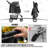 Foldable Pet Stroller, 3 Wheels Folding Carrier Jogger Stroller for Dogs Cats with Canopy and Basket-111302515