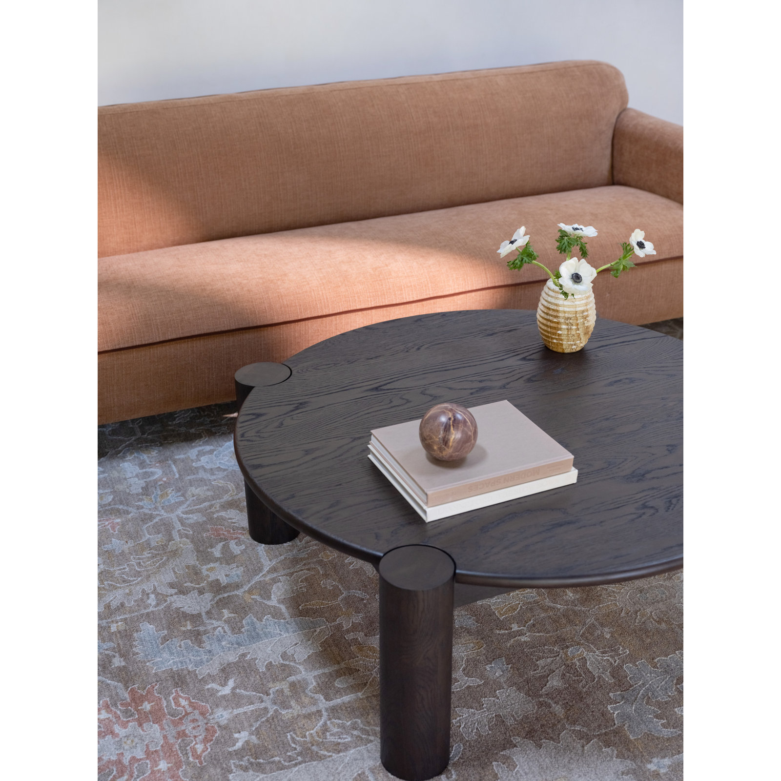 Ladonna 43" Oak Coffee Table, Dark Brown