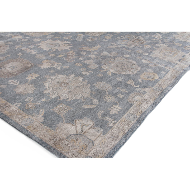 Museum Oriental Area Rug in Medium Blue, Rectangle 9' x 12'