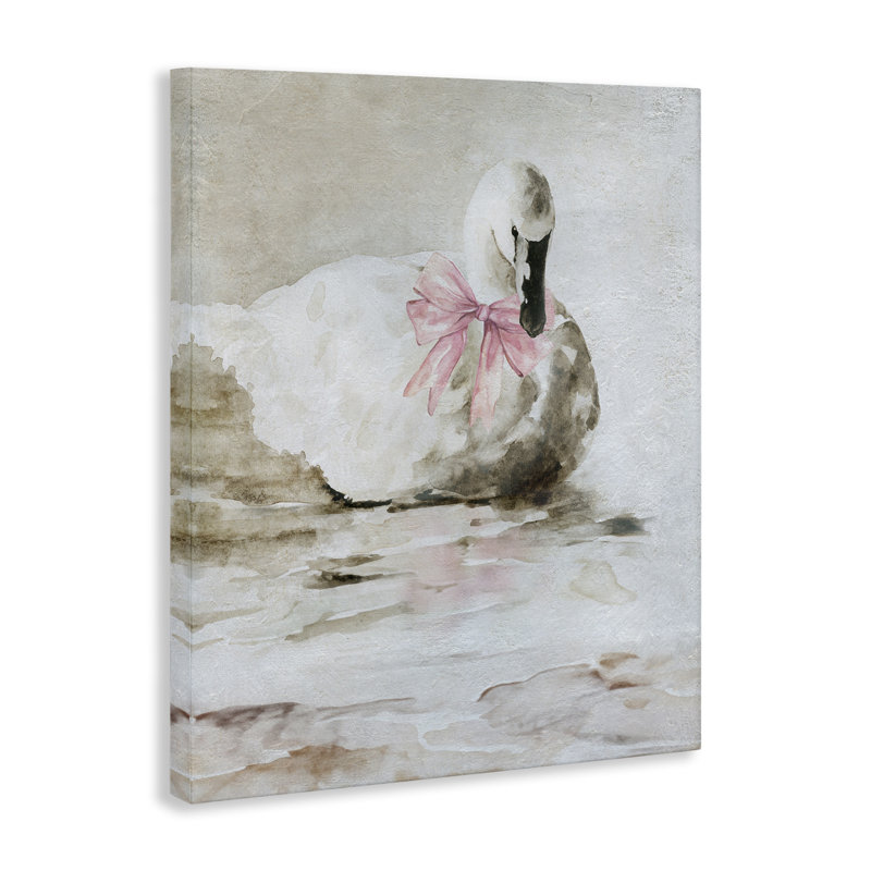 Charmant canard avec toile rose, design par Carol Robinson, H 20 po x l 16 po