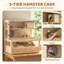 3 Tier Wooden Hamster Cage with Hut Wheel Ramps 80 x 50 x 84 cm