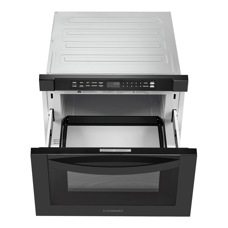 Cosmo 24 In. Haven Collection 1.2 Cu. Ft. Built-in Microwave Drawer, 1000w, Touch Controls, Defrosting Rack In Matte Black