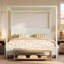 Fluted Canopy Platform Bed with Sturdy Wood Frame-129422246
