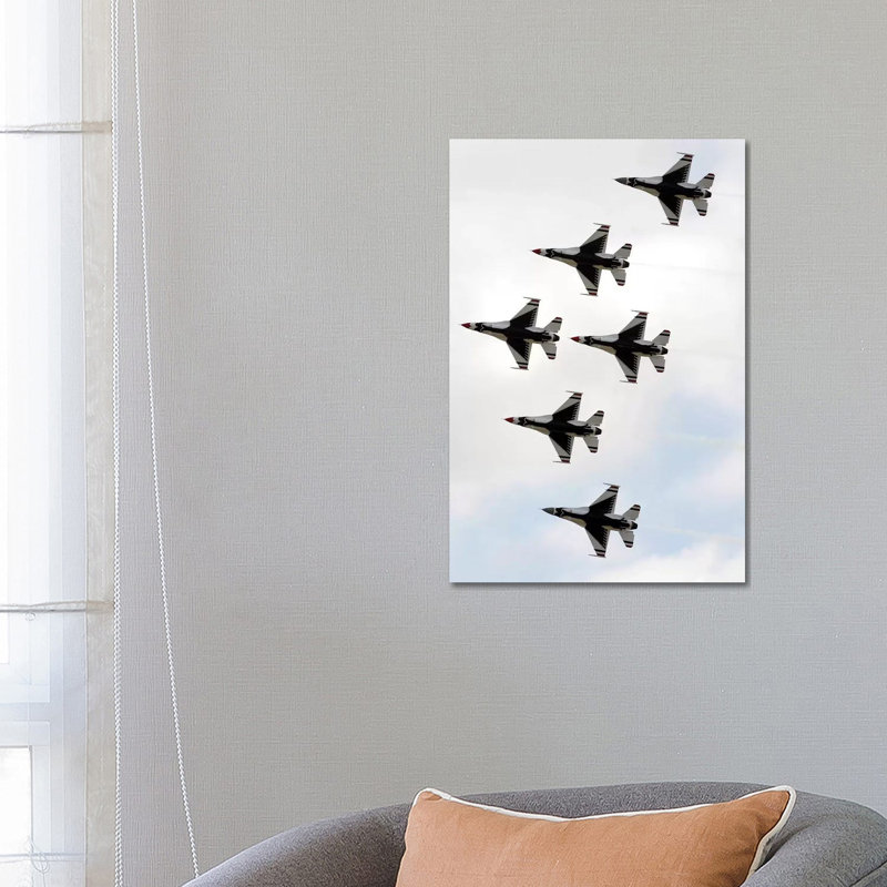 The Thunderbirds Form a 6-Ship Delta Formation 1 Piece Wrapped Canvas Wall Art, 66.04 cm H x 45.72 cm W x 3.175 cm D